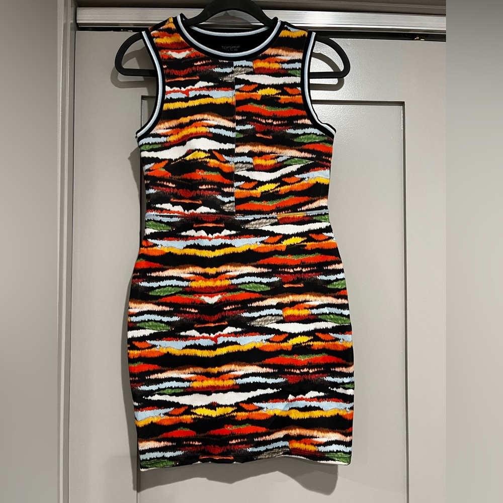Topshop Vibrant Patterned Mini Dress